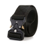 Black Tactical Nylon EDC Belt, designed for durability and secure fit with an adjustable buckle.