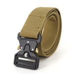 Coyote brown Tactical Nylon EDC Belt, with reinforced stitching and adjustable buckle for a comfortable, secure fit.