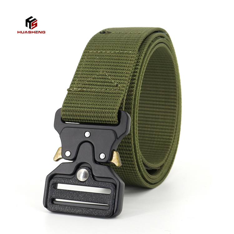 Green Tactical Nylon EDC Belt, designed for everyday carry with a durable and adjustable buckle.