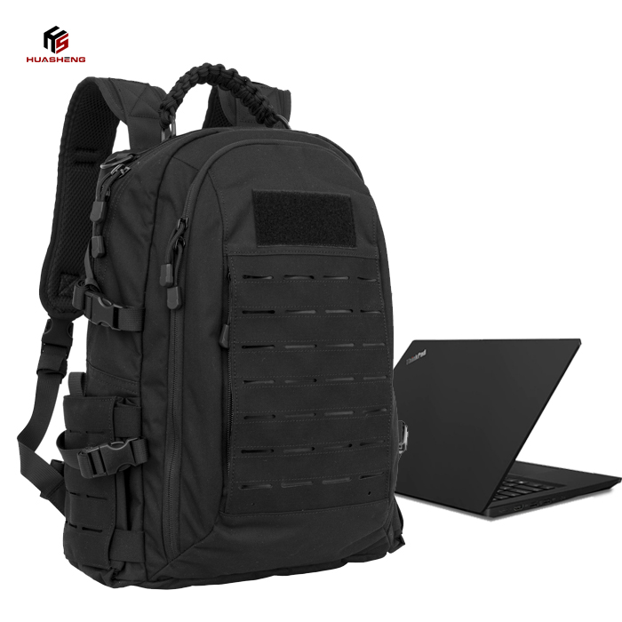 New Released 25L Black Tactical Computer Backpack Nylon Material