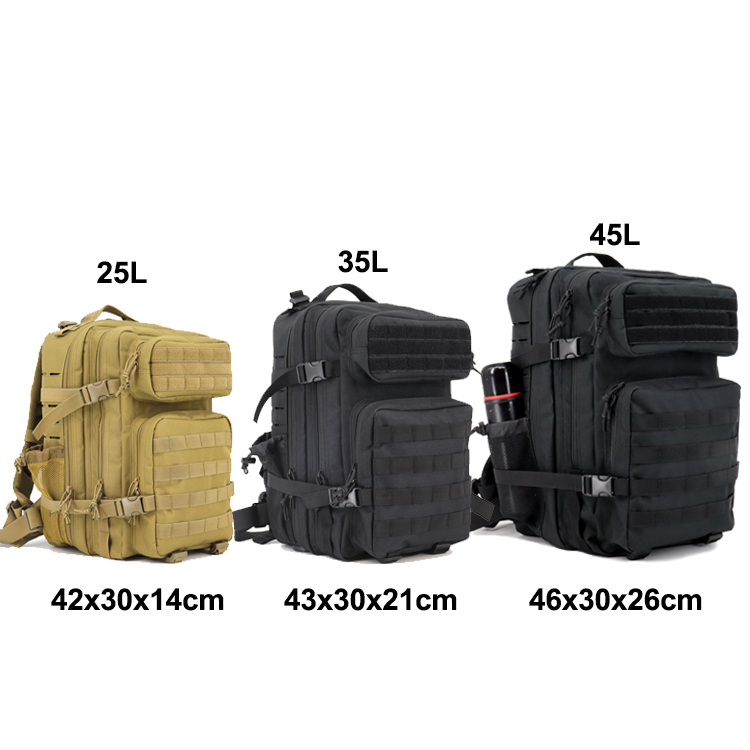 Different Custom Tactical Backpack capacity